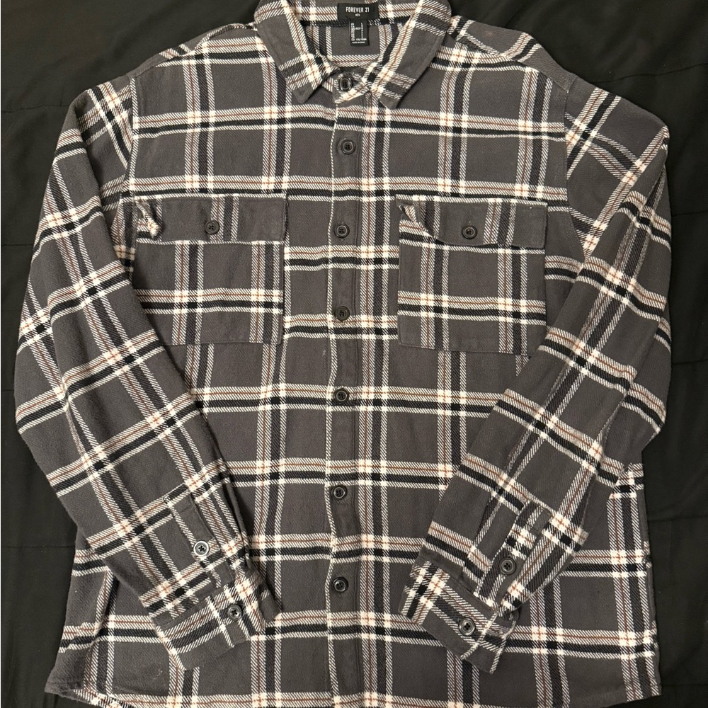 Forever 21 Charcoal Plaid Shirt